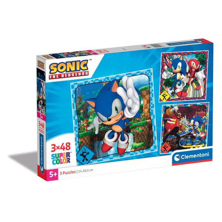 Clementoni Puzzle 3x48 Super Kolor Sonic 253203