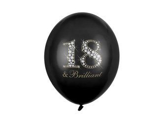 Balony 30cm 18 & Brilliant Pastel Black A'6 493781