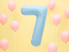 Balon foliowy cyfra 7 jasny niebieski 86cm 795082