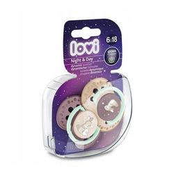 Lovi Smoczek silikonowy dynamiczny 6-18 m 2szt Night&Day Girl 874480