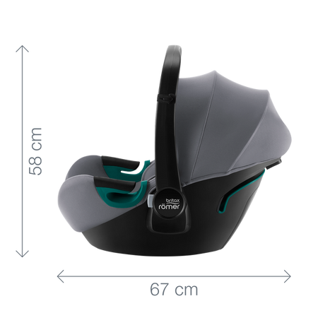 Britax Romer Baby Safe 3 i-Size fotelik samochodowy, zestaw z bazą ISOFIX ~0-13 kg | Midnight Grey