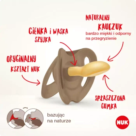 Nuk Smoczek uspokajający lateksowy 0-6 m-cy For Nature 2szt. 411499