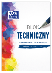 Oxford blok teczniczny biały a4 10 kartek