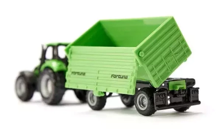 Siku 1606 Traktor Deutz-Fahr z przyczepą 2-osiwą Fortuna