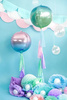 Balon foliowy Kula ombre 35cm fioletowo-zielony 108158