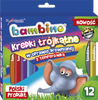 Maj kredki bambino trójkątne w opr.drewn.12kol+temperówka standard