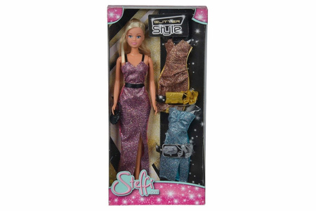 Steffi lalka glitter style z sukienkami 024187