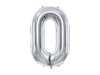 Balon foliowy cyfra "0", 86cm, srebrny