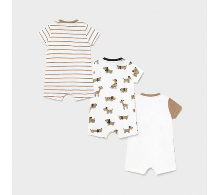 Mayoral set 3 pajacyki krótkie kolor 35 caramel rozmiar 6-9 m