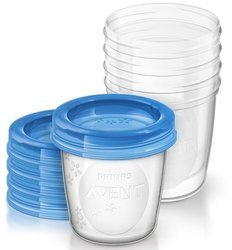 Avent pojemniki do bezp.przechow.pokarmu 180ml 0m+ scf619/05