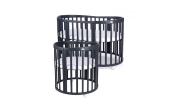 Waldin Owalne Łóżeczko 7w1 z materacem Grafit