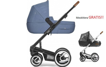 [OUTLET] Mutsy Zestaw I2 Gondola Heritage Bright Blue + Stelaż Nomad/Pure/Dark Grey + Osłonka Przeciwdeszczowa + GRATIS Moskitiera