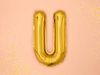 Balon foliowy litera "u", 35cm, złoty