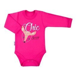 Body z długim rękawem trip różowy 080