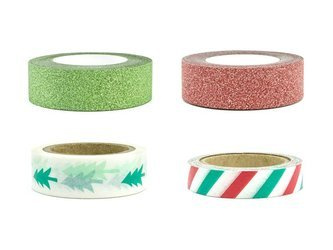 Taśma dekoracyjna merry xmas, mix (1 op. / 4 szt.)