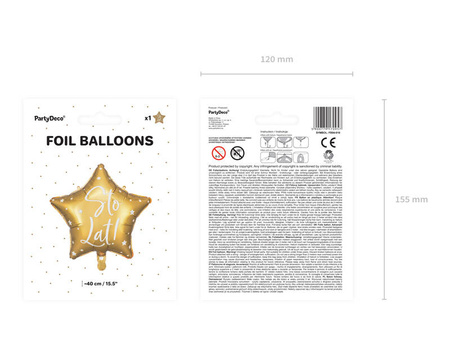 BALON FOLIOWY STO LAT ! 40CM ZŁOTY 170957