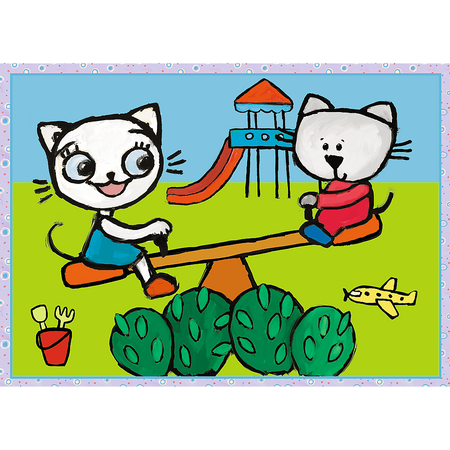 Puzzle trefl 4w1 dzień kici koci