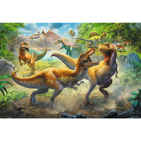 Puzzle trefl 160 walczące tyranozaury 