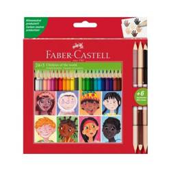 Faber-Castell Kredki trójkątne 24kol +3 kredki dwustronne 115157