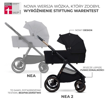 Kinderkraft  Nea 2 Midnight Black 2w1 926008 Wózek wielofunkcyjny
