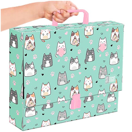 TECZKA Z RĄCZKĄ A4 XL (33x24,8x9cm) STRIGHT CHARMING CATS 692666