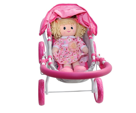 Wózek dla lalek dori prestige pink 124903