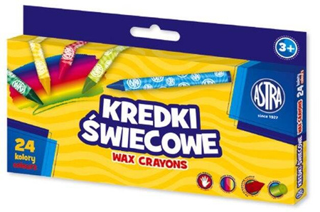 Kredki świecowe okrągłe ASTRA 24 kolory 8/90mm 184579