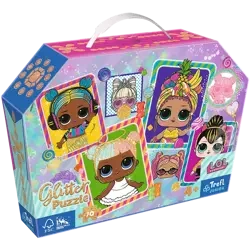 Puzzle Trefl 70 glitter w kuferku Kolorowe laleczki L.O.L. 530162