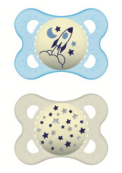 Mam Baby Smoczek uspokajający 2 szt Original Night Silky 2-6m Night Boy 831249