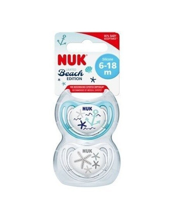 Nuk smoczki uspokajające silikonowe 6-18m beach 323136