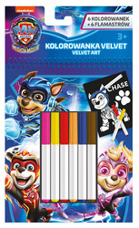 ZESTAW AKSAMITNYCH KOLOROWANEK Z FLAMASTRAMI 12 EL PSI PATROL 662591