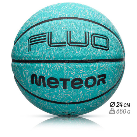 Piłka koszykowa Meteor Fluo miętowy 7 065017
