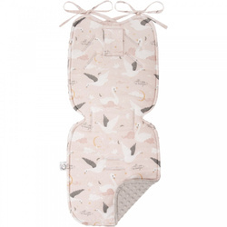 Duża Bambusowa wkładka do wózka Łabędzie z minky glacier grey rozmiar 86x37cm 415537