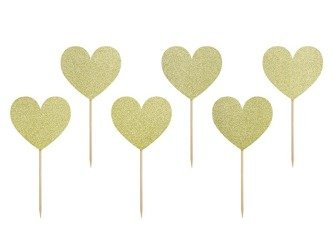 Dekoracje do muffinek sweet love - serca (1 op. / 6 szt.)