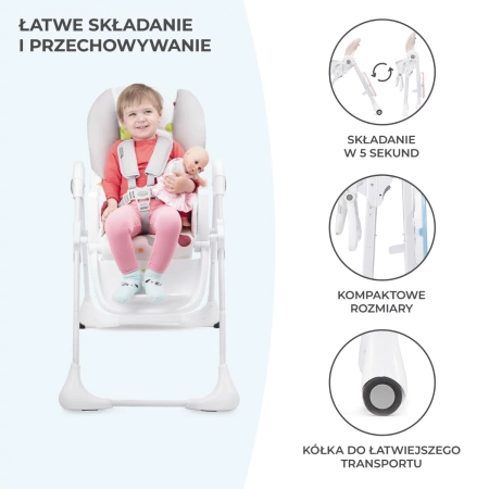 KINDERKRAFT KRZESEŁKO DO KARMIENIA YUMMY PINK 906277