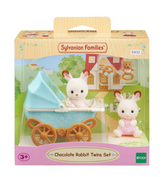 Sylvanian families 5432 zestaw bliźniaków królików + wózek