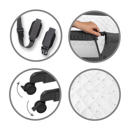 Kidwell Łóżeczko dostawne Snuzzy Dark Grey 099511
