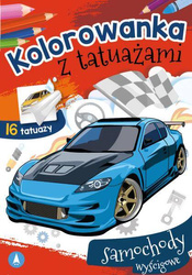 Kolorowanka z tatuażami samochody wyścigowe 076431