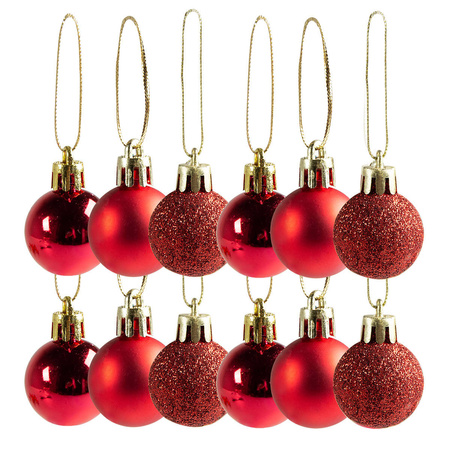 Bombki mini  12szt czerwone 226196