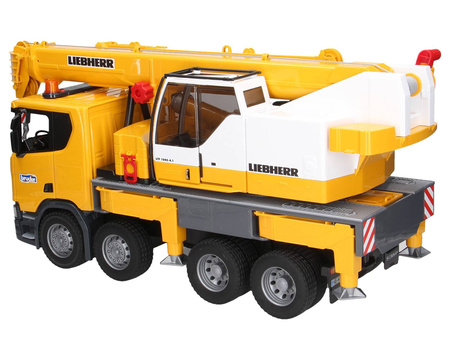 Bruder 03571 Scania Super 560R ciężarówka żółta z dużym dźwigiem Liebherr 035716