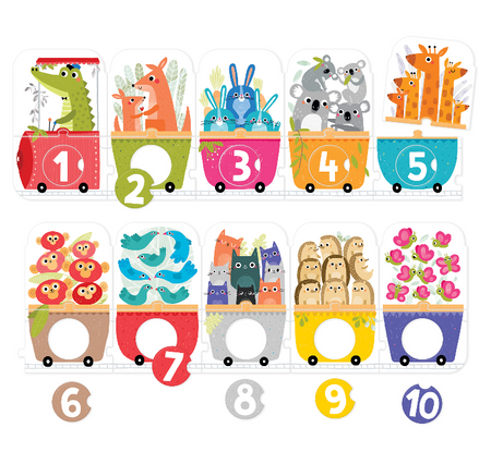 Czuczu: puzzle z dziurką-pociąg do liczenia 3+ 490753