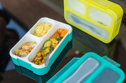 Bblüv Lunchbox z widelcem Bentö niebieski 000039
