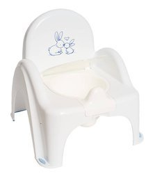 Nocnik krzesełko z pozytywką króliczki biały 010438