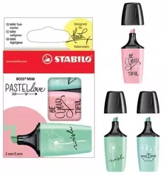 Zakreślacze stabilo boss mini 3 kolory pastel