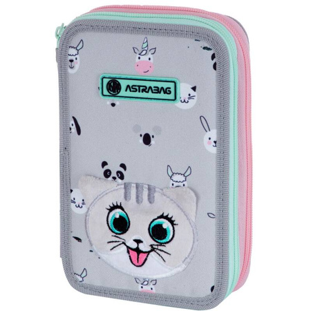 Piórnik podwójny bez wyposażenia Astrabag Kitty The Cute, AC2 196657