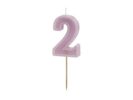 Świeczka urodzinowa Cyferka 2 6cm fiolet 050884