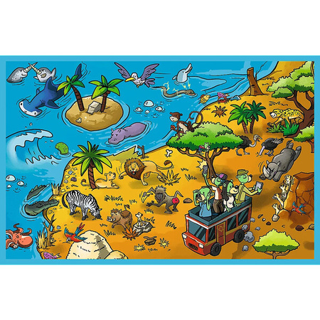 Puzzle Trefl 2x70 Trefliki w krainie Zwierząt 344455