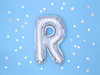 Balon foliowy litera "r", 35cm, srebrny