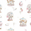 Bambusowa wkładka do wózka Lunapark z minky sepia rose 80x36cm 418682