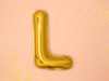 Balon foliowy litera "l", 35cm, złoty